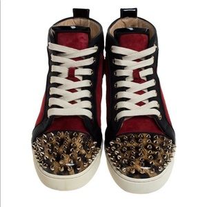 Christian Louboutin Leopard Print Gold Spiked Sneakers
